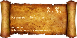 Krammer Nóra névjegykártya
